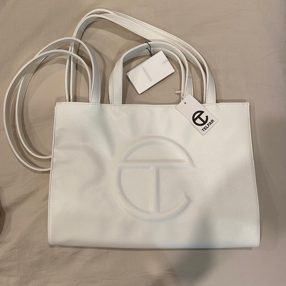 telfar white medium shopping tote bag NWT - Picture 1 of 3